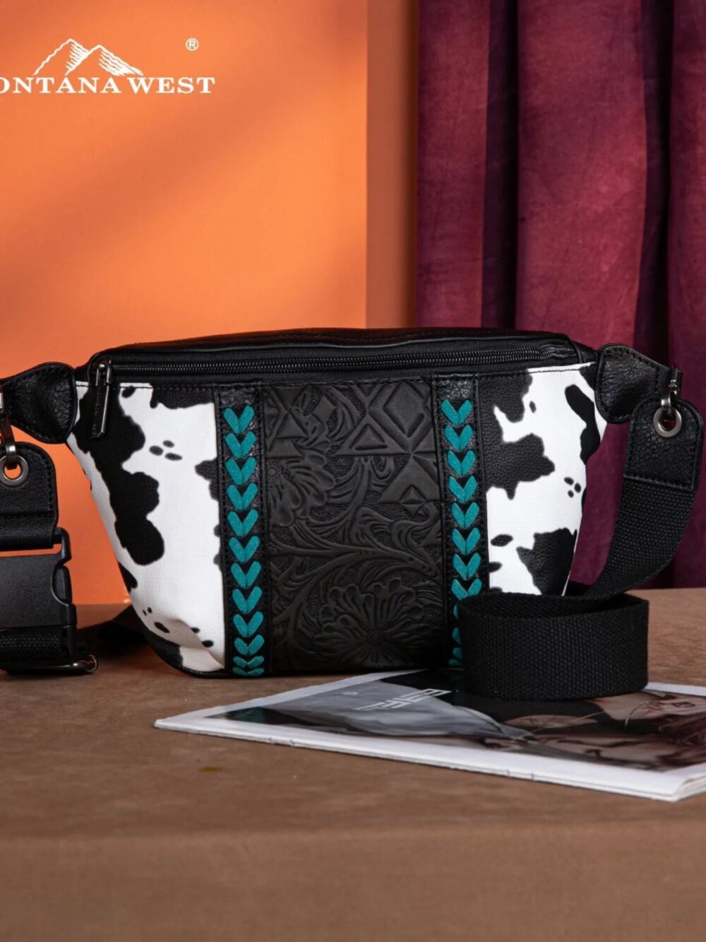 Montana West Tooled Collection Fanny Pack Black